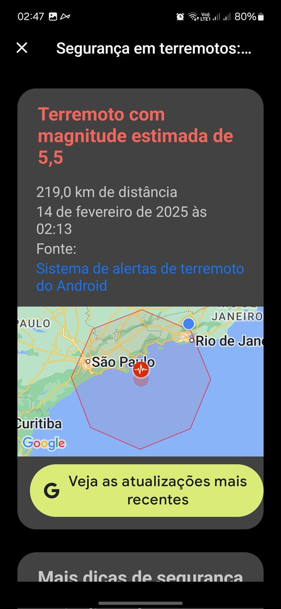 Sistema de alerta emite sinal de tremor de 5,5 na escala no Brasil #urgente #news #notícias #ultimasnoticias