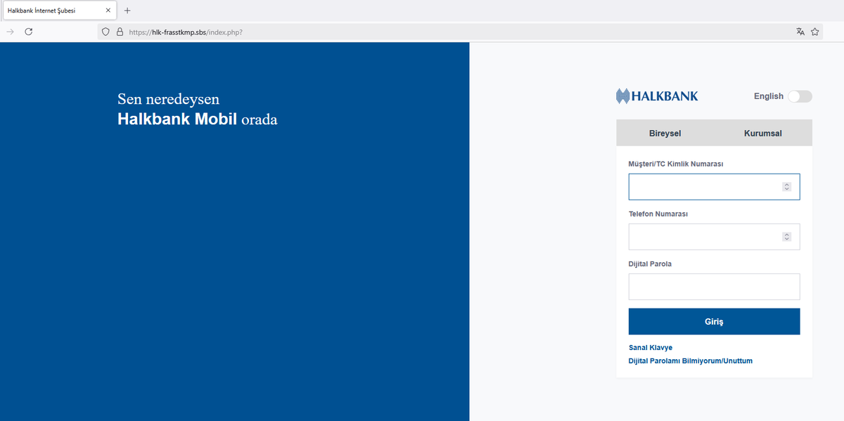 💢Potential Phishing URL: hhxxps[://]hlk-frasstkmp[.]sbs/index[.]php?
📌Target Domain URL: hxxps[://]www[.]halkbank[.]com[.]tr/
#phishing #halkbankphishing #turkeyphishing <a href="/urldna/">urlDNA.io</a> <a href="/urlscanio/">urlscan.io</a> <a href="/PhishStats/">Phish.Stats</a> <a href="/PhishFindR/">PhishFindR</a> <a href="/ULTRAFRAUD/">ULTRAFRAUD</a> <a href="/Sync_Pundit/">Sync_Pundit 👽😎🔱🔥</a> <a href="/CatcherPhishing/">Phishing Catcher</a> <a href="/tdatwja/">misaki</a>