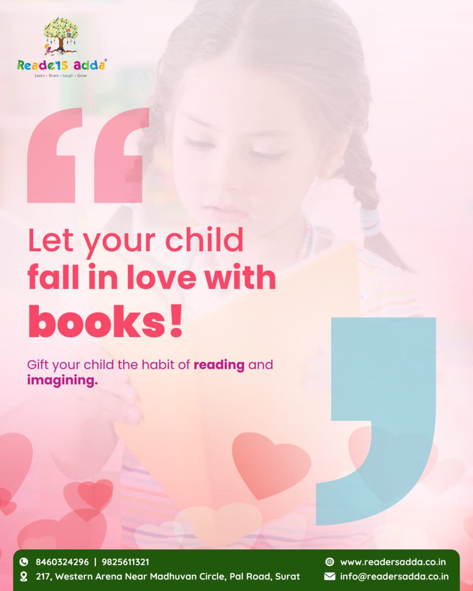 AddaReader29997's tweet photo. "Books at Your Doorstep, Imagination at Their Fingertips! "
Let your child embark on a magical journey through books with Readers Adda’s doorstep delivery! Ignite their imagination, nurture their curiosity, and build a lifelong love for reading—one book at a time.
#ReadersAdda https://t.co/FQIslTTSke