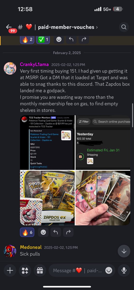 PokemonRestockr's tweet photo. 🎁 DISCORD GIVEAWAY🎁

🔑 1X free month to our premium discord 

1️⃣ Retweet 
2️⃣ like 
3️⃣ follow @TCGTracker &amp; @PokemonTCGVault 
⬇️ Tag a friend or two and comment when done https://t.co/R6T5Xi9cO8