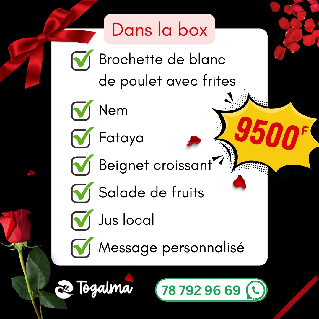 TogalmaFood's tweet photo. Offrez-lui un déjeuner inoubliable 💕

#SaintValentin #ValentinesDay #Love #Food #Dakar #Senegal https://t.co/FRFfIuAUvb
