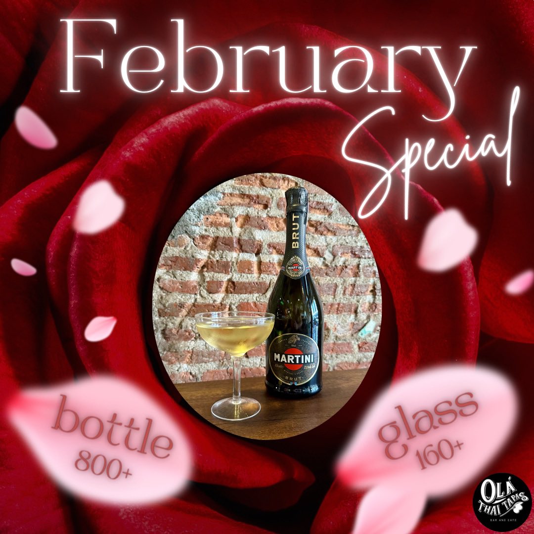 Happy Valentine’s Day! ♥️ 

Enjoy a bottle or glass or Martini Brut champagne with your loved one, friends, or by yourself. 

🍾  - 800+
🥂  - 160+

This offer is available until the end of the month. 💕