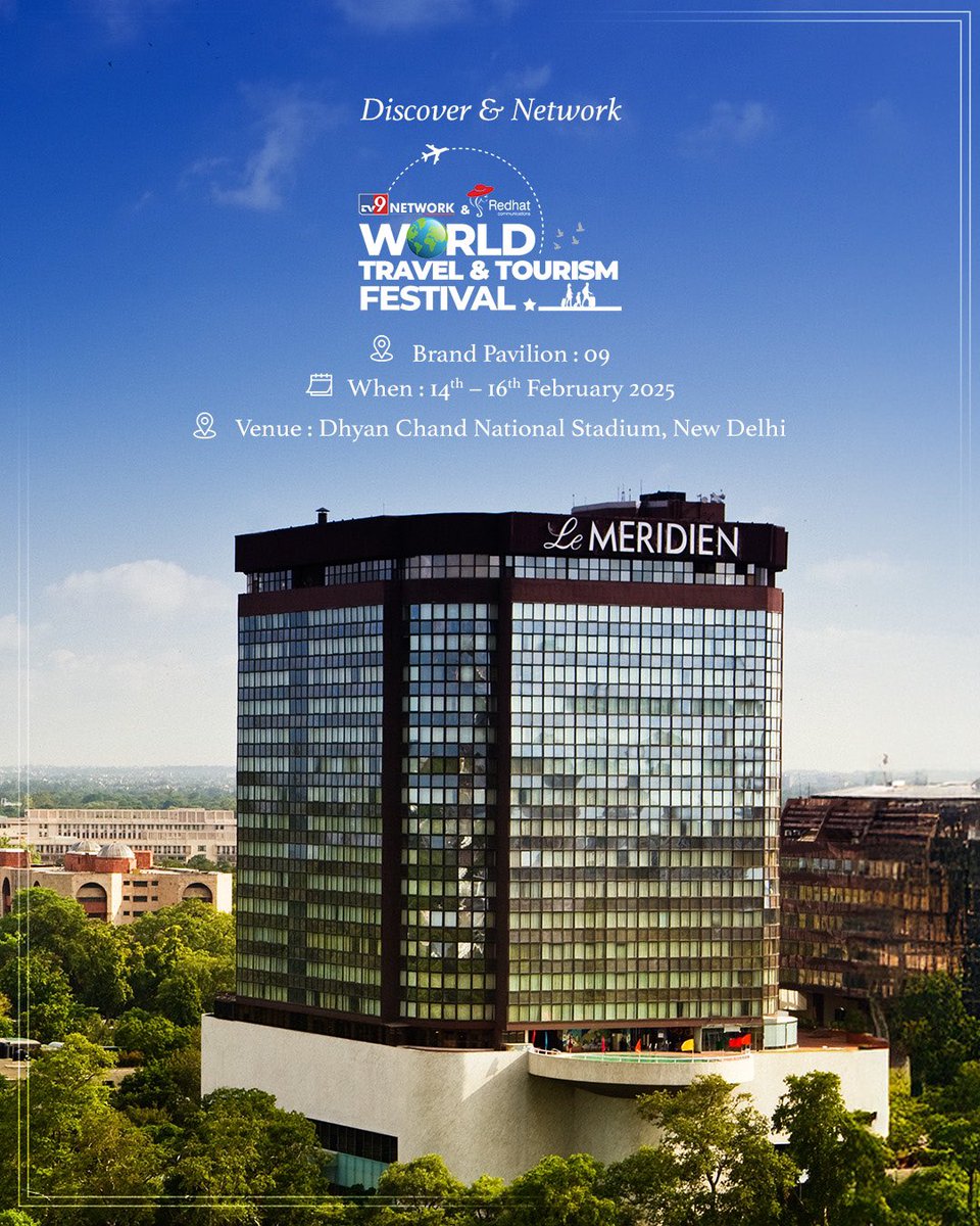 Join us this weekend at the 𝐖𝐨𝐫𝐥𝐝 𝐓𝐫𝐚𝐯𝐞𝐥 &amp; 𝐓𝐨𝐮𝐫𝐢𝐬𝐦 𝐅𝐞𝐬𝐭𝐢𝐯𝐚𝐥 𝟐𝟎𝟐𝟓 — a dynamic platform that brings together global cultures, vibrant music and exquisite culinary delights.

#WorldTravelAndTourismFestival #LeMeridienNewDelhi
