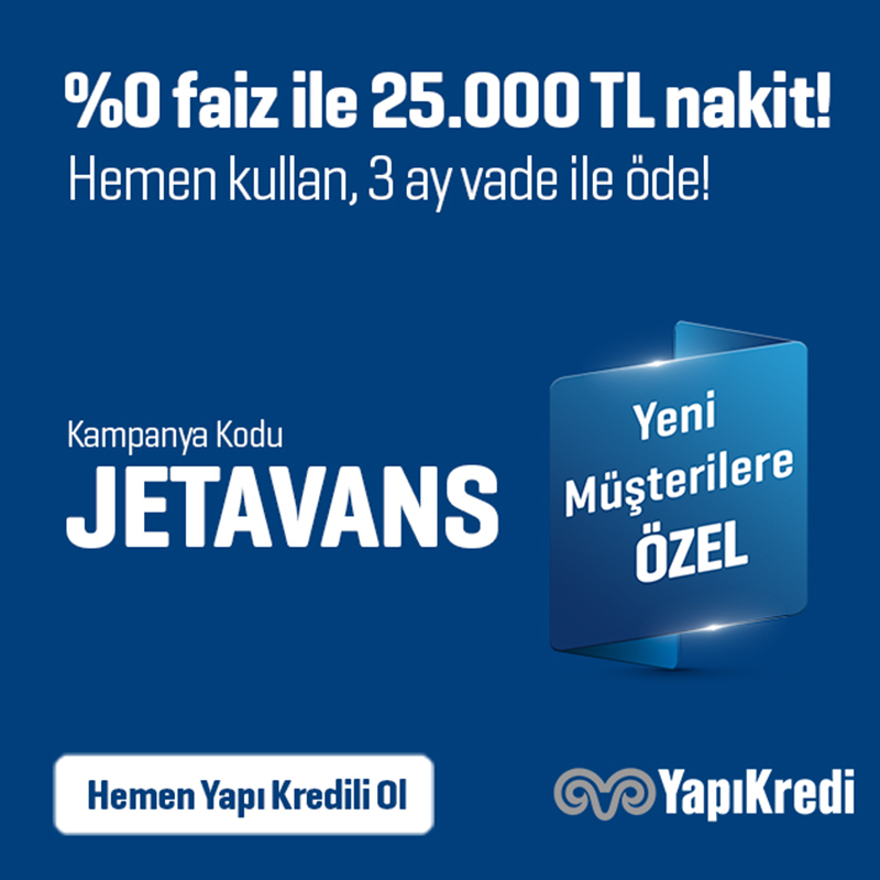 YapiKredi's tweet photo. 📢 3 ay vadeli 25.000 TL nakit avans fırsatı seni bekliyor! JETAVANS koduyla Yapı Kredili ol, bu avantajlı fırsatı yakala. Esnek ödeme planıyla rahat bir nefes al!