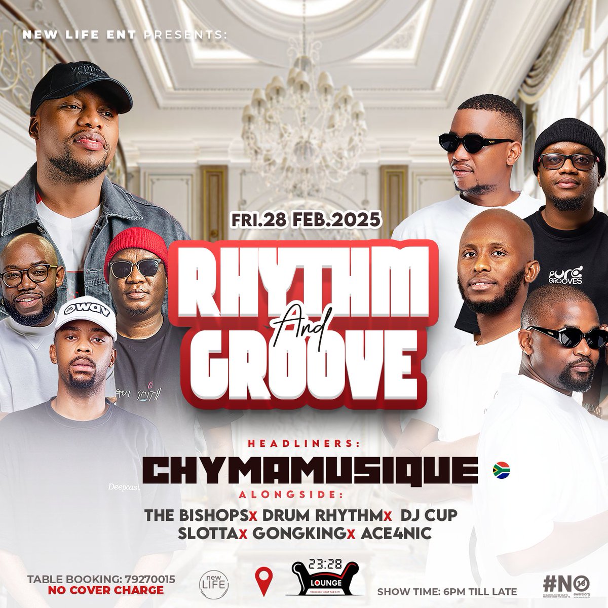 🔥 Rhythm &amp; Groove🔥

The vibe is set, the beats are deep, and the energy will be unmatched! 🎶✨ On February 28th, we take over 2328 Lounge once again for a night of pure house music bliss.

<a href="/Chymamusique/">Chymamusique</a> <a href="/kwakhe_dino_sd/">Kwakhe Langwenya</a> <a href="/kwakhe_dino_sd/">Kwakhe Langwenya</a> 
<a href="/Slotta_nsd/">Nicholas Slotta Dlamini</a> 

Let's Rock.
