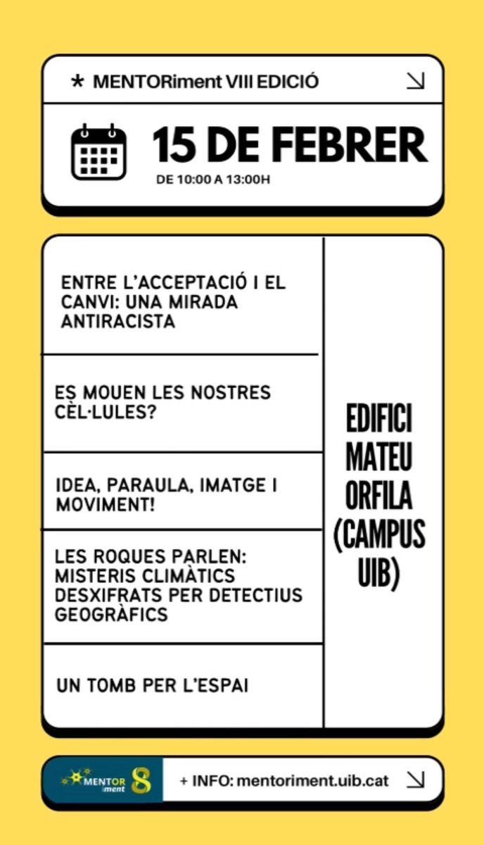 MENTORiment's tweet image. ✨Aquestes son les mentories d’aquest dissabte! ✨