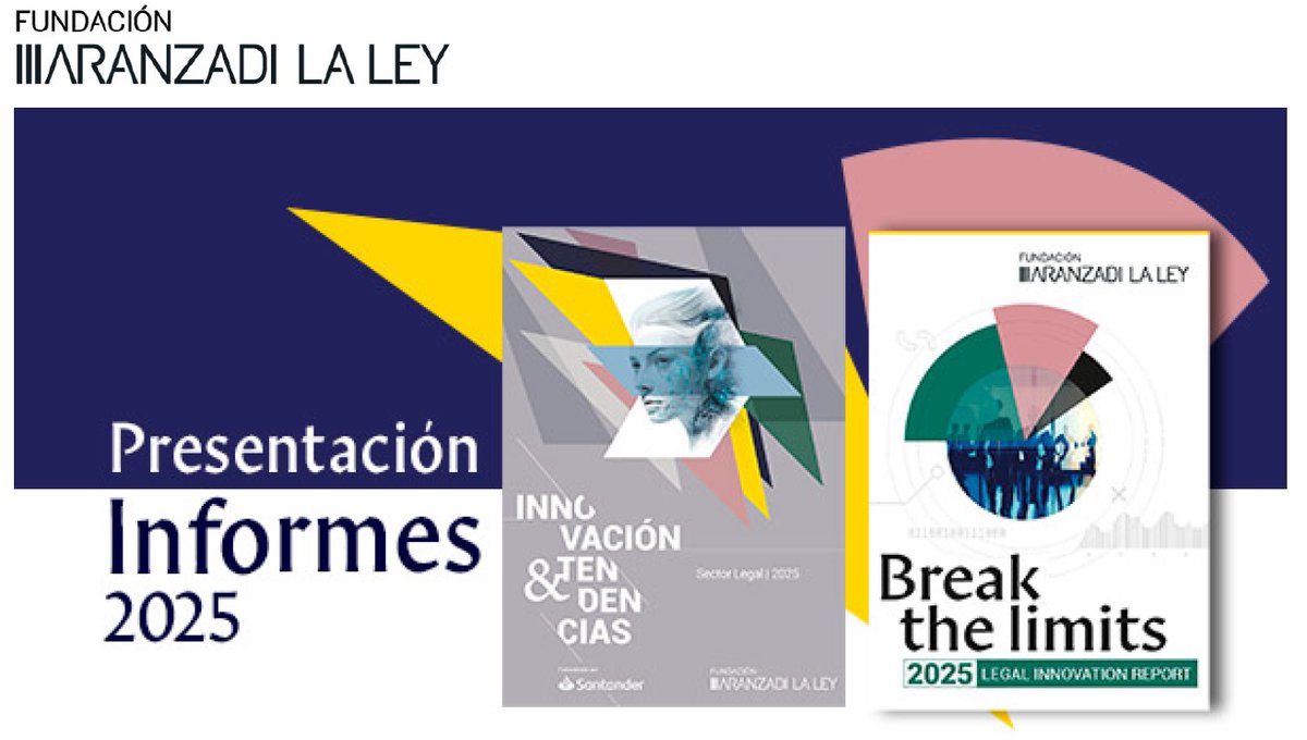 El próximo 27 de febrero a las 18:30 en la <a href="/epjcomplutense/">Escuela de Práctica Jurídica de la UCM</a> presentaremos los Informes de Innovación y Tendencias en el Sector Legal y Break the Limits 2025 de la <a href="/FAranzadiLALEY/">Fundación_AranzadiLALEY</a>:

➡️info.aranzadilaley.es/presentacion-i…