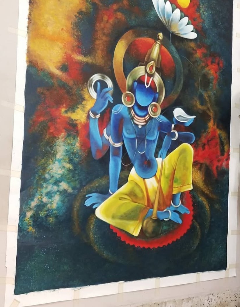 rahulrajeshjain's tweet photo. #paintings #painttheworld #lordvishnu
Can ship to #Mars via #elonmusk #viral #interiordesigner #home #PositiveVibes #GoodVibes #corporate #Trending #paintingdesign https://t.co/ec73QruFnT