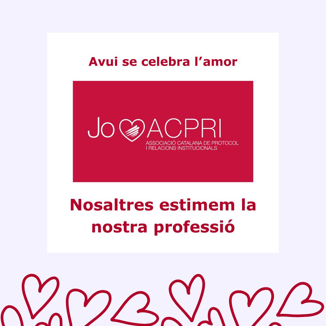 Avui aprofitem el Dia de l’Amor per celebrar una passió molt especial: l’amor pel Protocol i les Relacions Institucionals! 👏🏻✨

#ACPRI  #estimemlanostraprofessió
