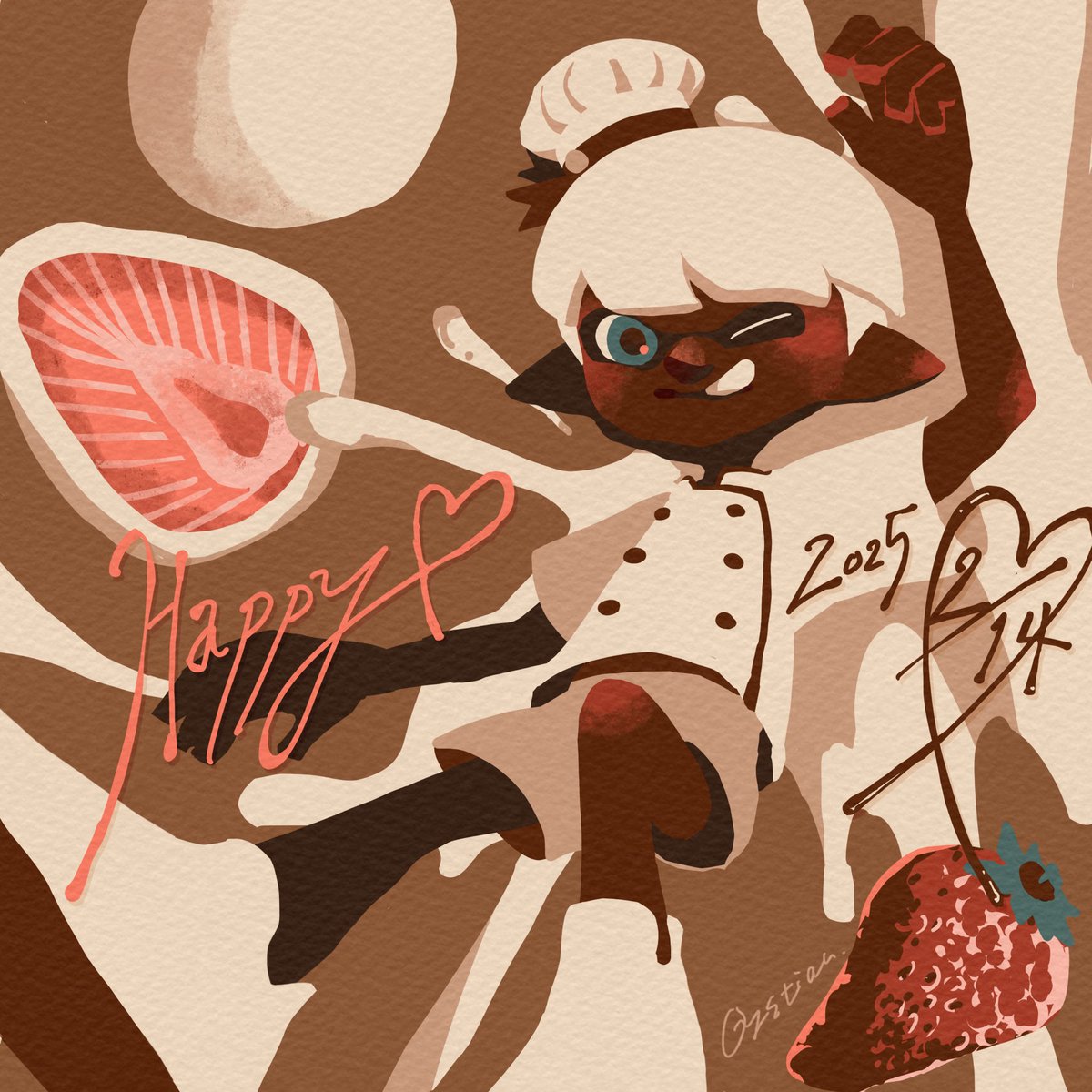 OystianMori's tweet photo. White chocolate × strawberry 🍓
#Splatoon3 #ValentinesDay https://t.co/zhf5uFhEwQ