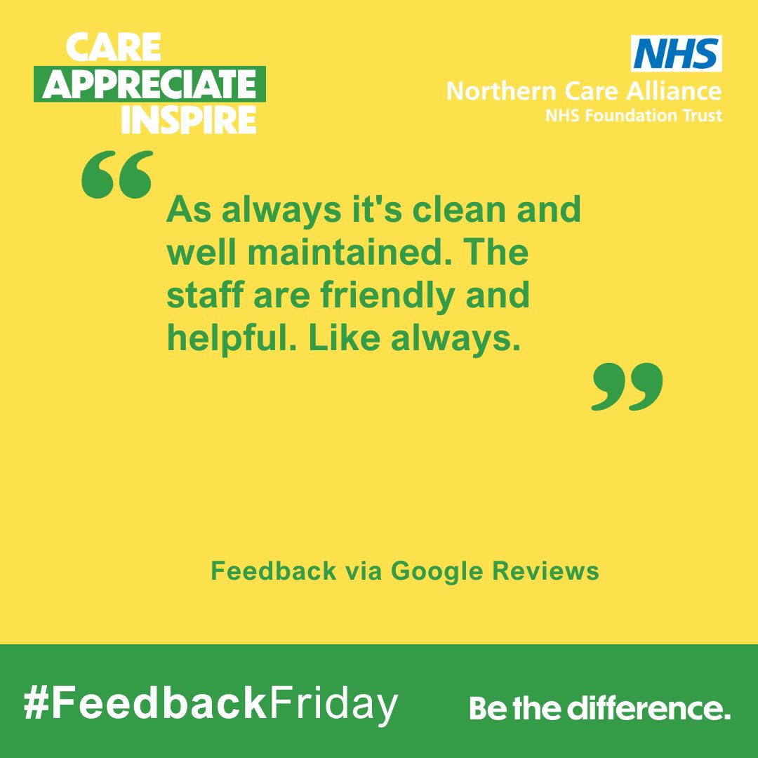 Kind words for our colleagues working at Fairfield General Hospital from a recent patient. #FeedbackFriday #NHS