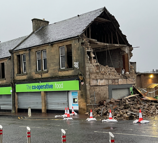 falkirkcouncil's tweet image. Latest on #Denny Stirling Street: Depute Leader of Falkirk Council, Councillor Paul Garner said: “Safety works to the damaged building are due to commence on the building on Monday 17 February. More below ...