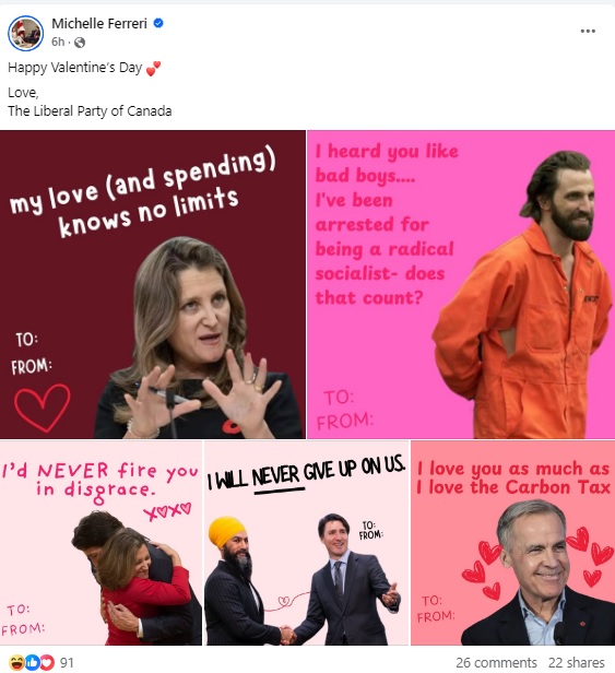 Sheila (@shelearn) on Twitter photo Here's how #Ptbo MP <a href="/mferreriptbokaw/">Michelle Ferreri</a> spent our $4,000/day in salary and expenses yesterday. Creating anti-Liberal Valentine's cards. Here's how #Ptbo MP <a href="/mferreriptbokaw/">Michelle Ferreri</a> spent our $4,000/day in salary and expenses yesterday. Creating anti-Liberal Valentine's cards.