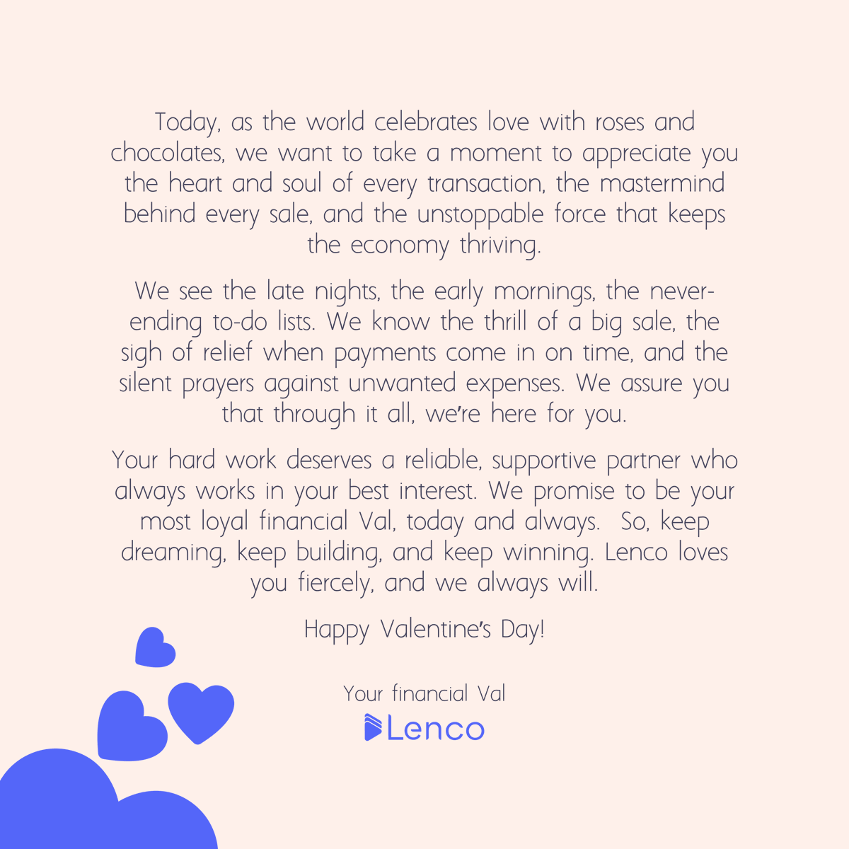 LencoHQ's tweet image. Sending all the love from here 💙💙💙
Happy Valentine&apos;s Day from Lenco

#ValentinesDay  #Valentines  #lencohq