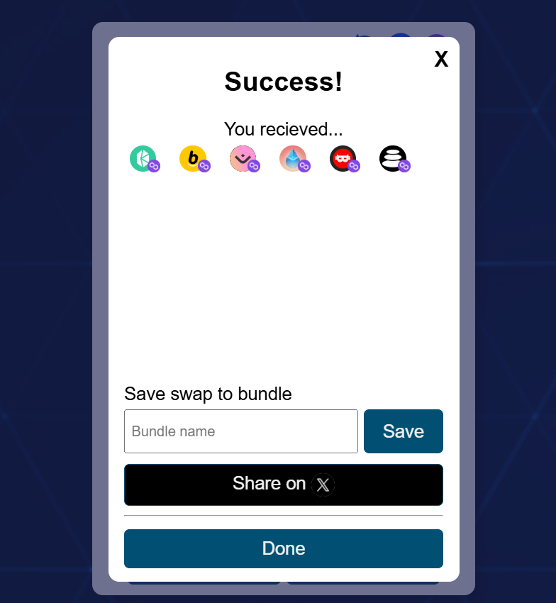 Reditonp's tweet photo. I just swapped using Bundle Share on ViciSwap. One link, one approval:  https://t.co/Nml9XWt3vc #VCNT #ViciCoin #ViciSwap #ViciNFT #Crypto https://t.co/iwzhVoJdwn