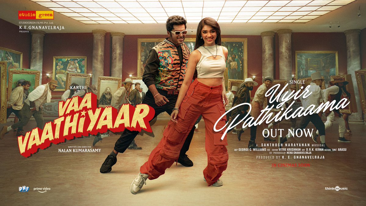 Vaa Vaathiyaar (@vaavaathiyaar) on Twitter photo Let this song sweep you and your partner off your feet 💘🎸
Here’s the first single #UyirPathikaama from <a href="/Karthi_Offl/">Karthi</a>'s #VaaVaathiyaar
🔗 youtu.be/KqpWxzX-sGw
A #NalanKumarasamy Entertainer
A <a href="/Music_Santhosh/">Santhosh Narayanan</a> Musical
<a href="/StudioGreen2/">Studio Green</a> <a href="/gnanavelraja007/">gnanavelraja</a> <a href="/IamKrithiShetty/">KrithiShetty</a> Let this song sweep you and your partner off your feet 💘🎸
Here’s the first single #UyirPathikaama from <a href="/Karthi_Offl/">Karthi</a>'s #VaaVaathiyaar
🔗 youtu.be/KqpWxzX-sGw
A #NalanKumarasamy Entertainer
A <a href="/Music_Santhosh/">Santhosh Narayanan</a> Musical
<a href="/StudioGreen2/">Studio Green</a> <a href="/gnanavelraja007/">gnanavelraja</a> <a href="/IamKrithiShetty/">KrithiShetty</a>