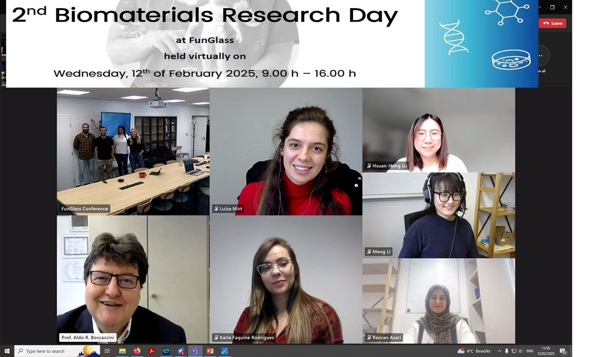 Boccaccini_Lab's tweet photo. It was great to co-chair with Dr. M. Michálek the 2nd Biomaterials Research Day @FunGlass_Centre🇸🇰 featuring top presentations by early career researchers from #FunGlass and @Boccaccini_Lab #FAU 🇩🇪showcasing #biomaterials advances and results of our joint projects. Well done!👏 https://t.co/1jPXhCpYRp