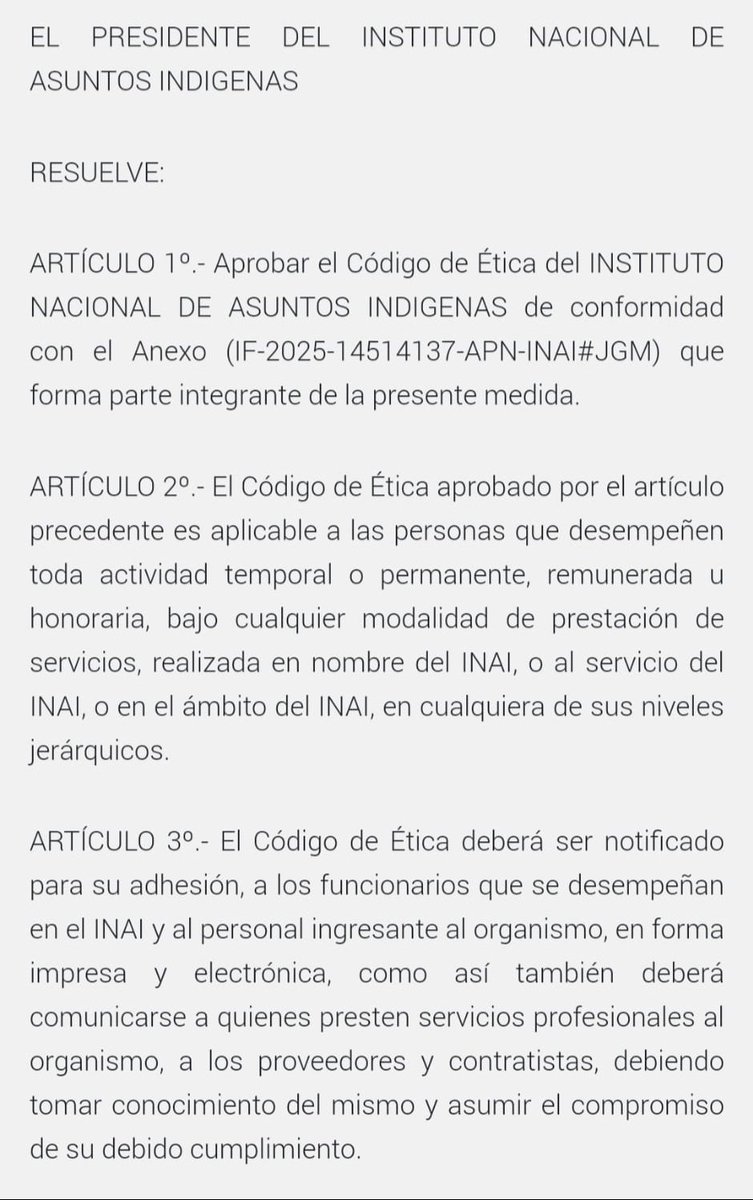 clauavruj's tweet photo. El INAI cumple 40 años de vida, recién ahora tiene un Código de Ética. Es un paso más que damos en el camino de ordenarlo y transparentarlo impidiendo que vuelva a ser usado  indebidamente y corrompido como en el pasado reciente.  @catalanlisandro @boletin_oficial https://t.co/UzisPIDXbi