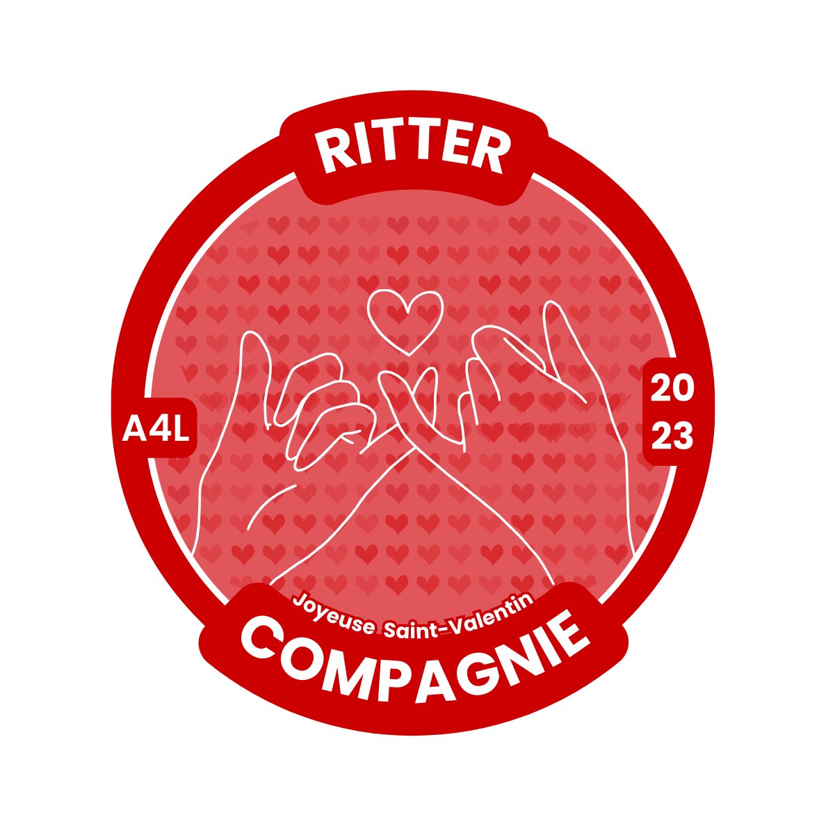 À l’occasion de la St-Valentin, l’ensemble des salariés de RITTER COMPAGNIE sera rebadgé à durée limitée avec ce patch spécial pour célébrer cette journée placée sous le signe du partage et de la convivialité.

Nous vous souhaitons une joyeuse Saint-Valentin !

(Cc. <a href="/MrRatSuper/">MrRatSuper</a>)