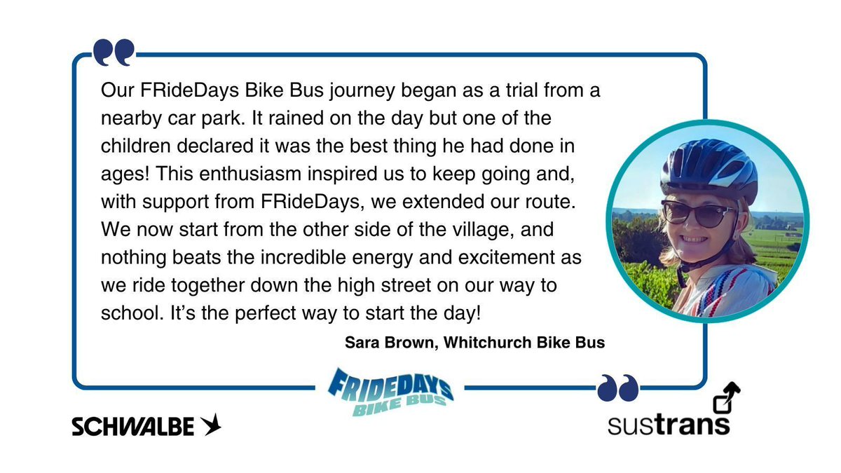 With support from FRideDays, a simple trial led to a thriving #BikeBus embraced by the whole school community! 👏 Inspired by Whitchurch's success story? Download our free toolkit and get your #BikeBus rolling! 👉 buff.ly/3P74WDo🌍👫 #FridayWeCycle <a href="/SchwalbeUK/">Schwalbe Tyres UK</a> <a href="/sustrans/">i</a>