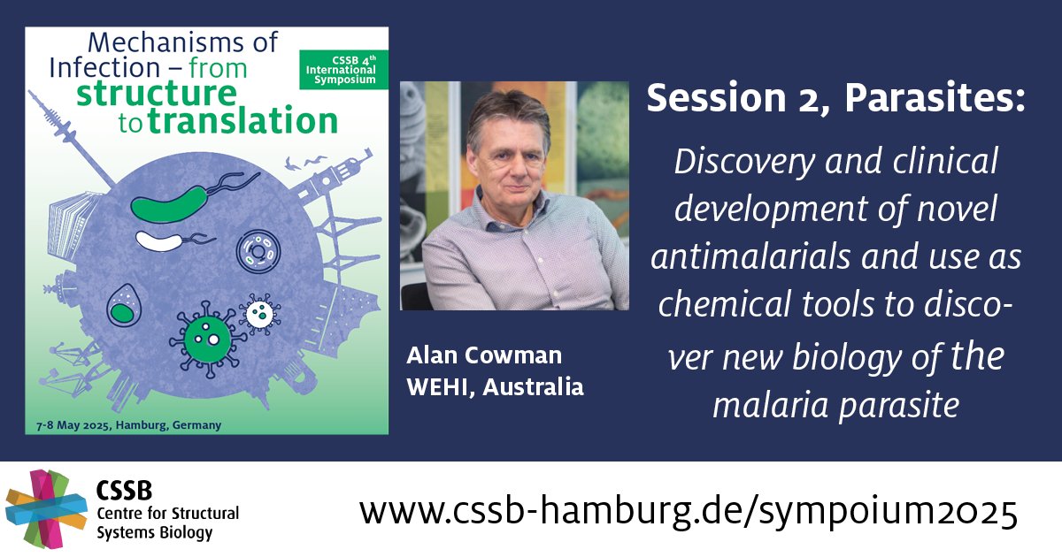 CSSB (@cssbhamburg) on Twitter photo Alan Cowman from WEHI <a href="/WEHI_research/">WEHI (Walter and Eliza Hall Institute)</a> will give the second talk in our Parasites session on May 7.
Register to attend by April 8: t1p.de/gztmj Alan Cowman from WEHI <a href="/WEHI_research/">WEHI (Walter and Eliza Hall Institute)</a> will give the second talk in our Parasites session on May 7.
Register to attend by April 8: t1p.de/gztmj