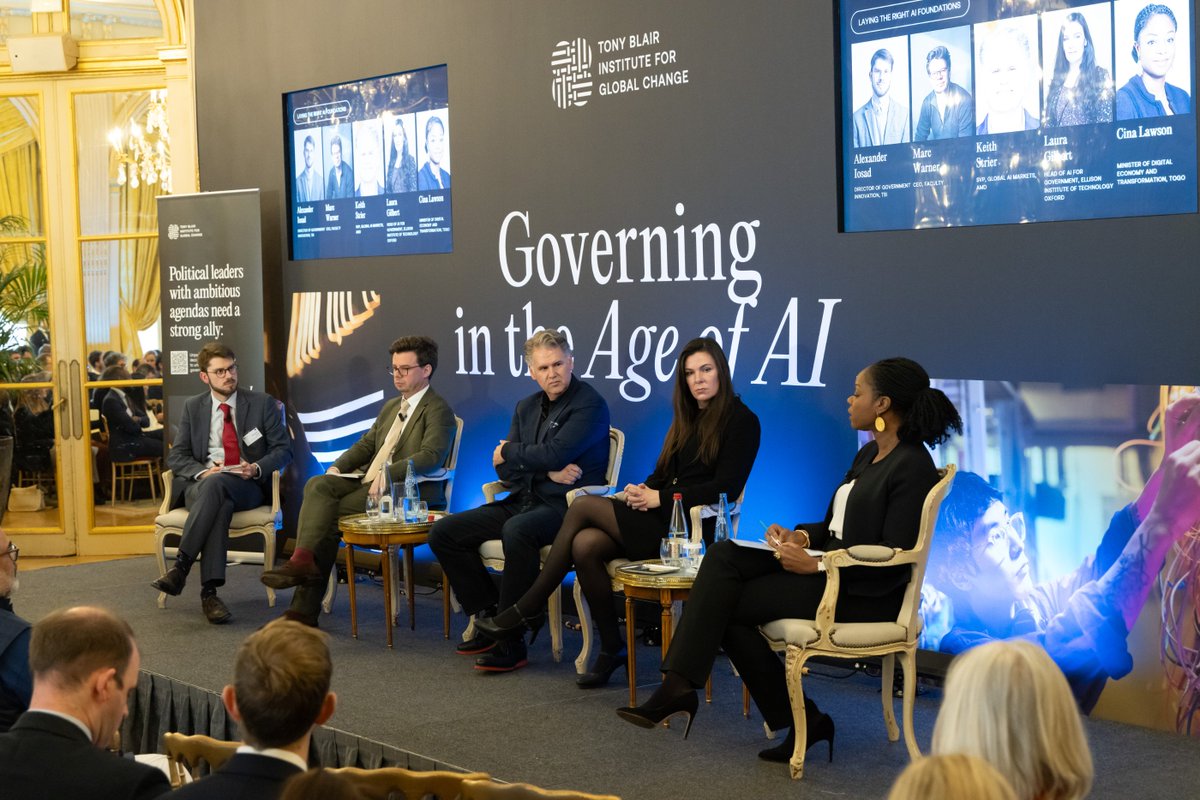 Cina Lawson (@cinalawson) on Twitter photo Great discussion on February 10, 2025 at the ‘Governing in the Age of AI’ event with <a href="/MarcWarner10/">Marc Warner</a> , Keith Strier (<a href="/AMD/">AMD</a>) and Laura Gilbert (<a href="/eit_cx/">Ellison Institute of Technology Oxford</a>), moderated by <a href="/a_iosad/">Alexander Iosad</a> (<a href="/InstituteGC/">Tony Blair Institute for Global Change</a>).
We explored how AI-enabled infrastructure - from data and computing capabilities to Great discussion on February 10, 2025 at the ‘Governing in the Age of AI’ event with <a href="/MarcWarner10/">Marc Warner</a> , Keith Strier (<a href="/AMD/">AMD</a>) and Laura Gilbert (<a href="/eit_cx/">Ellison Institute of Technology Oxford</a>), moderated by <a href="/a_iosad/">Alexander Iosad</a> (<a href="/InstituteGC/">Tony Blair Institute for Global Change</a>).
We explored how AI-enabled infrastructure - from data and computing capabilities to