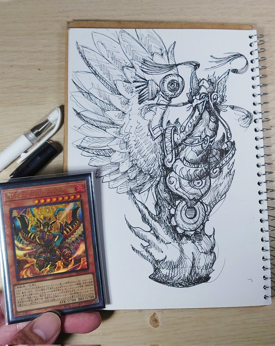 crowsbox's tweet image. 聖炎王ガルドニクスのスケッチです

#遊戯王 #yugioh