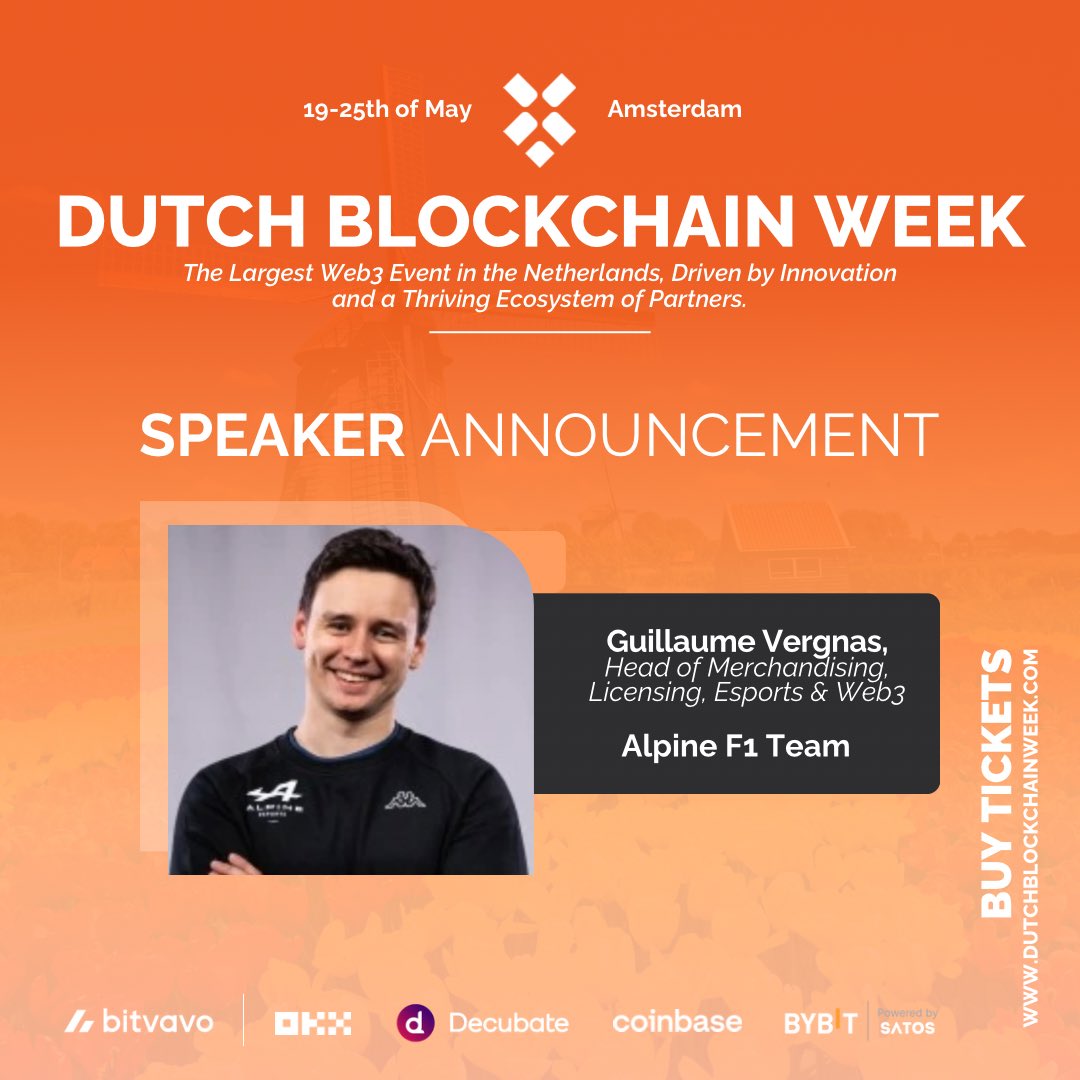 Dutch Blockchain Week (@dutchblockweek) on Twitter photo 🚀 Speaker Update: <a href="/G_Vergnas/">Guillaume Vergnas</a> , Head of Merchandising, Licensing, Esports & Web3 at <a href="/AlpineF1Team/">BWT Alpine Formula One Team</a> , is added to the line-up!
Alpine F1 Team is pioneering the integration of Web3 technologies into motorsports, enhancing fan engagement through innovative platforms and digital 🚀 Speaker Update: <a href="/G_Vergnas/">Guillaume Vergnas</a> , Head of Merchandising, Licensing, Esports & Web3 at <a href="/AlpineF1Team/">BWT Alpine Formula One Team</a> , is added to the line-up!
Alpine F1 Team is pioneering the integration of Web3 technologies into motorsports, enhancing fan engagement through innovative platforms and digital