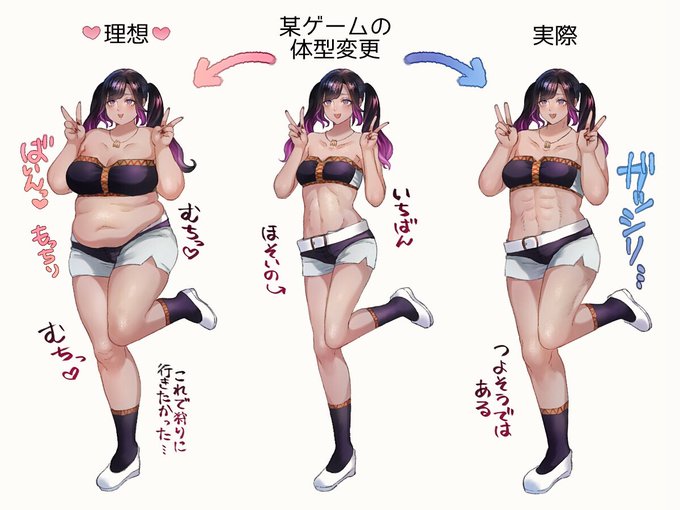 某ゲームの体型変更について 
