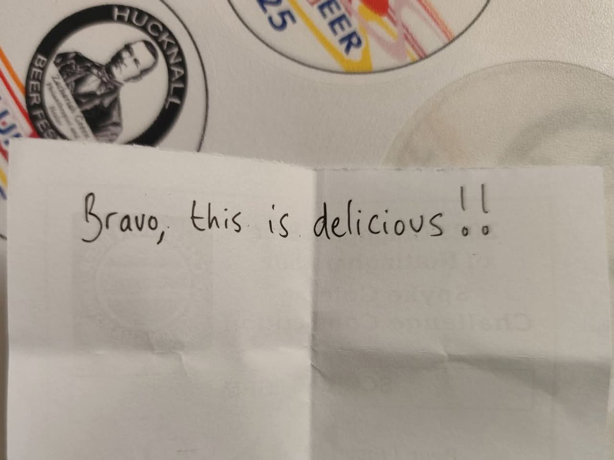 We're busy sorting yesterday's voting slips for the "Spyke Golding Challenge Shield" - &amp; were pleasantly surprised by this comment written on the back of one slip. ☺️ Clearly that beer hit the spot! 
The competition continues all day today. 🍻 #voteforbeer