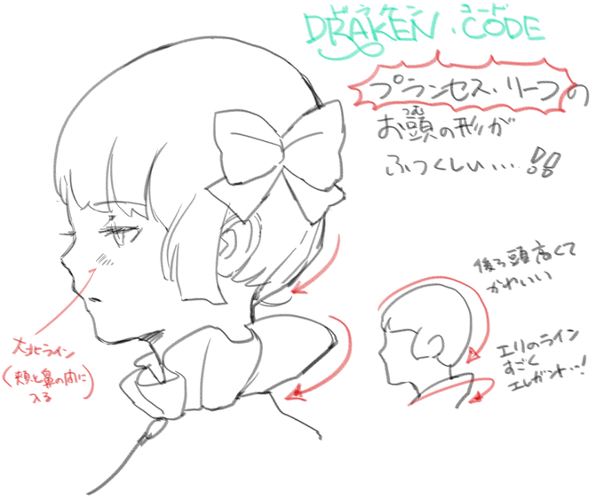 新谷かおる先生×大北真潤@ohkita_mahiro先生 「DORAKEN・CODE」のプリンセスリーフのおつむがkawaiiという絵 