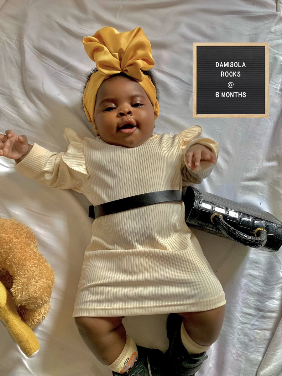 AfroBukks's tweet photo. Happy 6 months Oluwadamisola Nicole Makanju and happy graduation from exclusive breastfeeding 😂 https://t.co/nrY0uFDQ5J