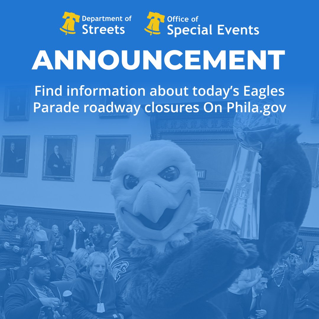 See the City of Philadelphia’s Office of Special Events and Office of Emergency Management post for detailed information and updates about parade closures and schedule: phila.gov/2025-02-11-cit…