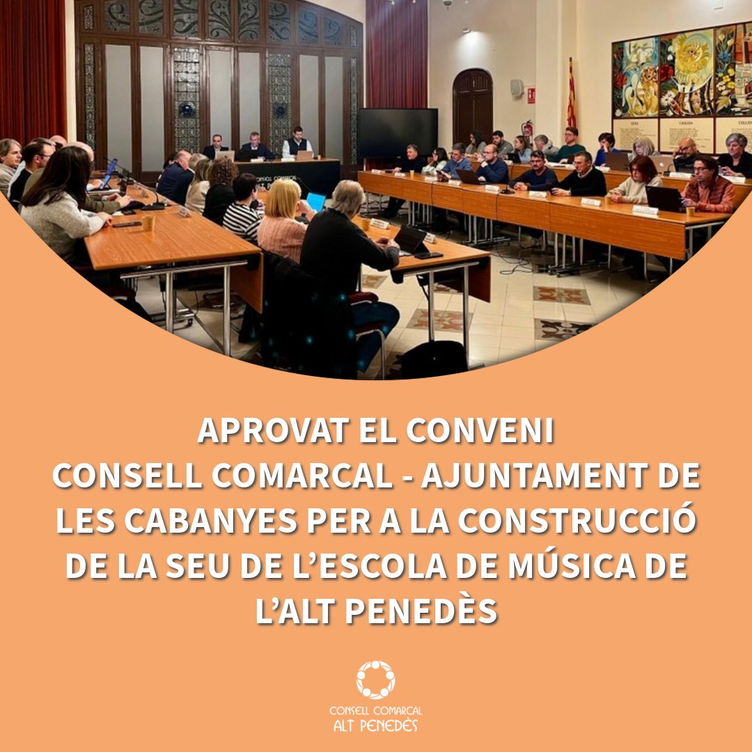 🎵🤝 APROVAT EL CONVENI CONSELL COMARCAL - AJUNTAMENT DE LES CABANYES PER A LA CONSTRUCCIÓ DE LA SEU DE L’ESCOLA DE MÚSICA DE L’ALT PENEDÈS

➕ Més informació a ccapenedes.cat/actualitat/not…