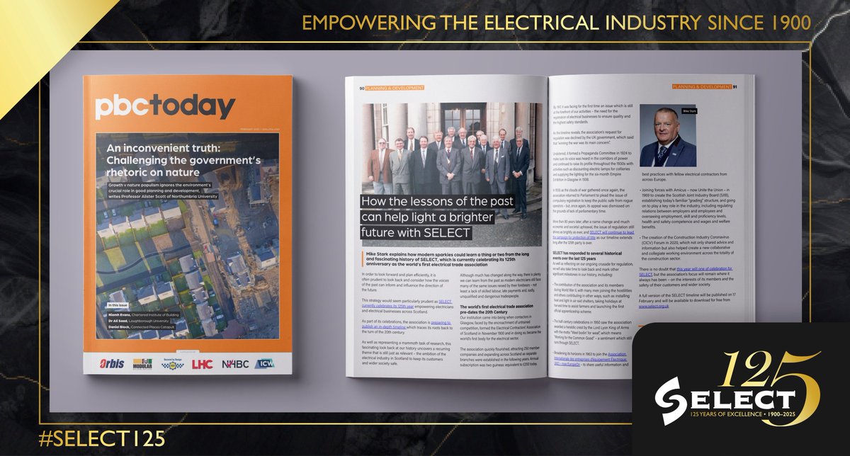 Great to see our President Mike Stark continuing to hit the headlines in our 125th year, this time discussing why  we can all learn from the past when planning for the future. Thanks to PBC Today for running the interview - read it here: bit.ly/mike-pbc

#SELECT125