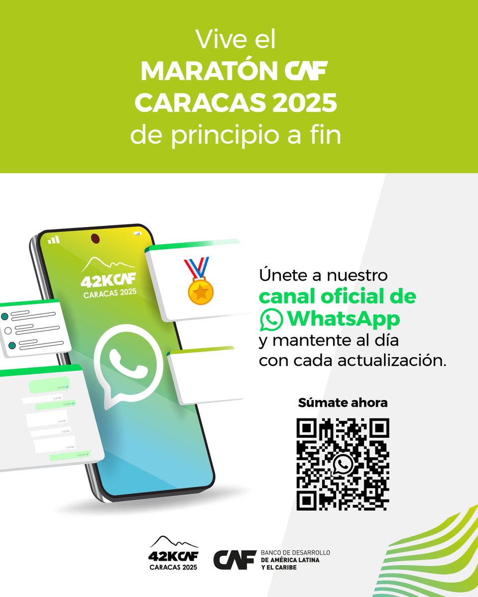 ¿Ya estás listo para la gran carrera? Asegúrate de estar informado de cada detalle del Maratón CAF 2025. Únete a nuestro canal de WhatsApp y recibe actualizaciones en tiempo real sobre la carrera. #MaratónCAF2025 #MásQueUnaMeta