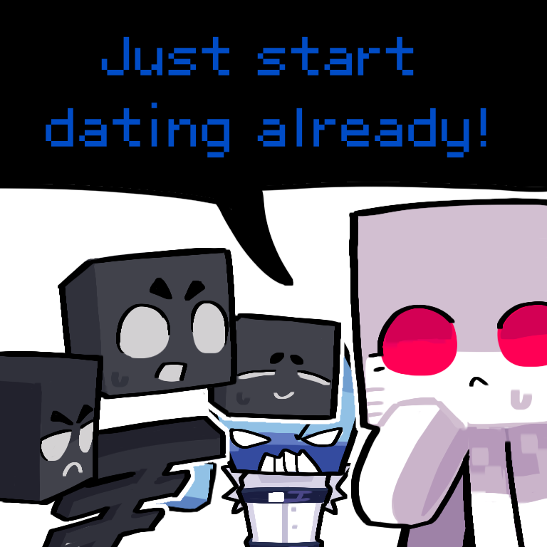 Hclip_CB3's tweet photo. You've been playing matchmaker for a DECADE and they're still stuck in the 'will-they-won't-they' phase? Damn, that's some Olympic-level slow burn! #Minecraft #monsterschool #willcraft #willcraftanimations #minecraftart https://t.co/nW1Lmth66u