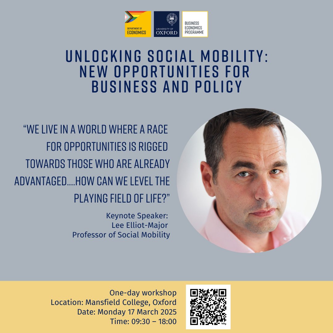 Who is Lee Elliot-Major, keynote speaker at <a href="/OUBEP/">OUBEP</a>'s Diversity Workshop 2025?

The UK’s first Professor of #SocialMobility, his work is dedicated to improving the prospects of disadvantaged young people.

Find out more &amp; book your place: bit.ly/3Zg2qOT

#Leadership #DEI