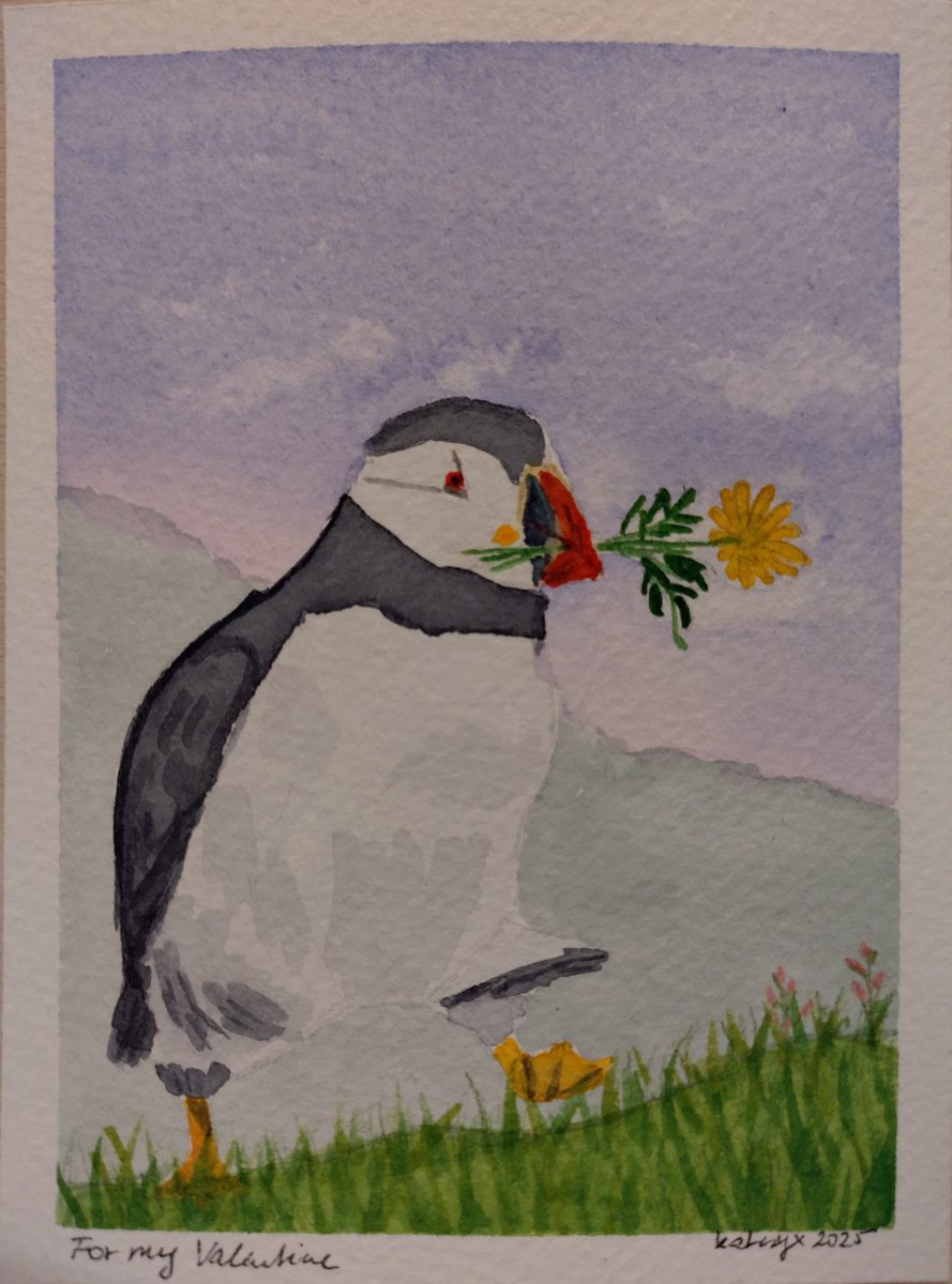 A flower and a puffin! Happy valentine's day to all bird lovers here!