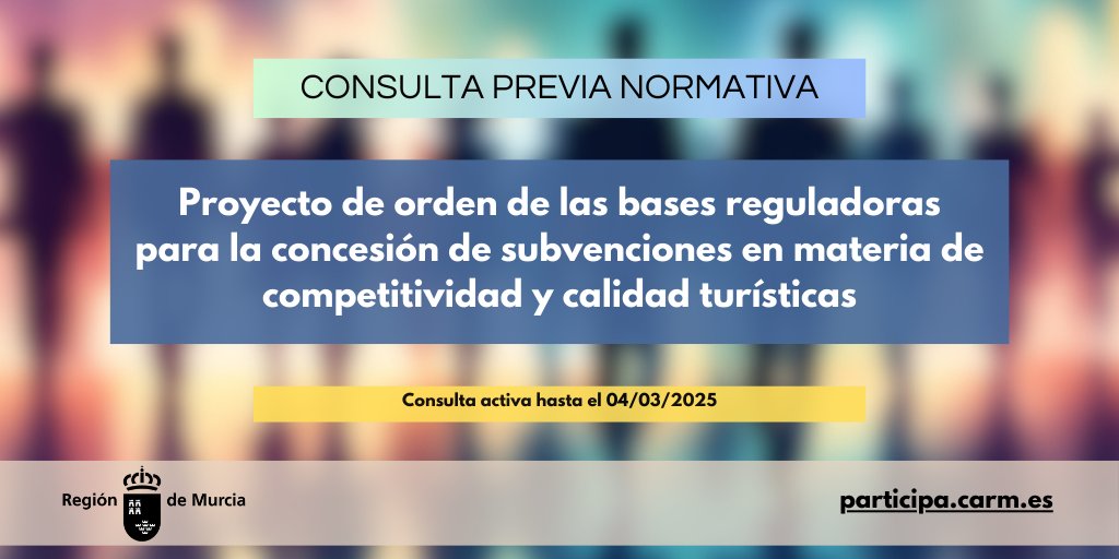 Nueva consulta previa normativa en participa.carm.es | Enlace: consultas.carm.es/index.php/2501……… |   #participaciónciudadana