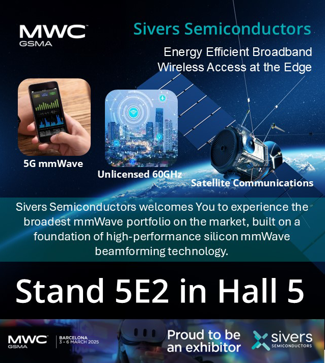 #MWC25 is fast approaching and we are excited to meet you! Come by our booth 5E2 in hall 5 or book a meeting with us here: lnkd.in/dYbBAbi3
#mmWave #SATCOM #5G