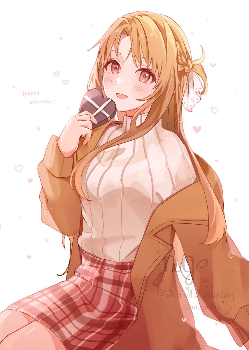 cat_yuuka's tweet photo. バレンタインなアスナさん🍫

 #ValentinesDay  #SAO https://t.co/3XL6ovfPRY