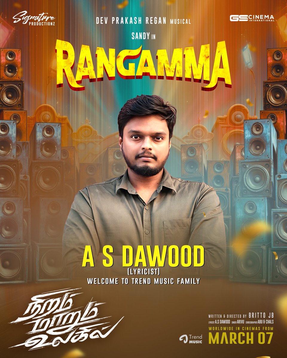 TrendMusic (@trendmusicsouth) on Twitter photo Words have power, and ✍️ #ASDawood ✨ knows how to wield them. Excited to welcome the incredibly talented incredible talent to the our 🎼 <a href="/trendmusicsouth/">TrendMusic</a> Family 🤝
Get ready for lyrics that speak to the soul !!
#NiramMarumUlagilFromMarch7 #TrendMusic Words have power, and ✍️ #ASDawood ✨ knows how to wield them. Excited to welcome the incredibly talented incredible talent to the our 🎼 <a href="/trendmusicsouth/">TrendMusic</a> Family 🤝
Get ready for lyrics that speak to the soul !!
#NiramMarumUlagilFromMarch7 #TrendMusic