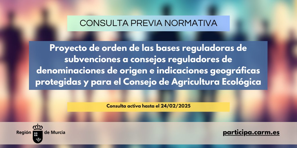 Nueva consulta previa normativa en participa.carm.es | Enlace: consultas.carm.es/index.php/2501… |   #participaciónciudadana