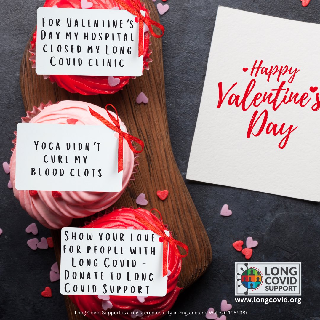 💖 This #ValentinesDay we send our love out to the #LongCovid community.

What would it say on your cupcake? ⬇️