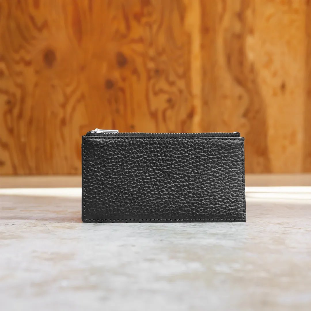 HushTug コンパクト財布 黒 HushTug史上初のブラックファスナーを使用