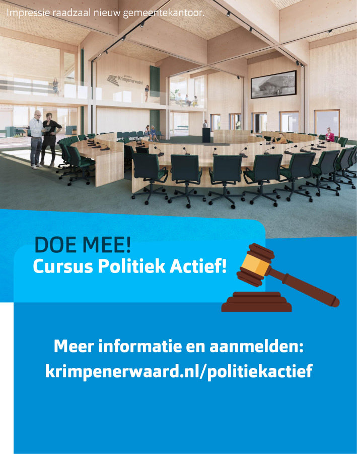 Denkt u erover om politiek actief te worden, maar heeft u nog onvoldoende beeld wat de mogelijkheden zijn? Volg de gratis cursus  vanaf 17 maart. Met o.a. een professionele debattraining, speeddaten met raadsleden, VIP gast van de raad en nog veel meer. krimpenerwaard.nl/politiekactief