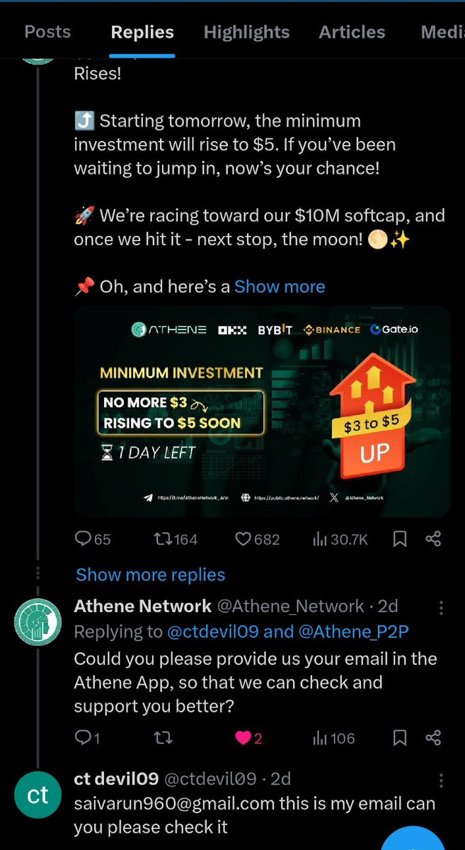 ctdevil09's tweet photo. @Athene_Network Can you please check and reply my email on ATH APP is saivarun960@gmail.com 
@Athene_Network @Athene_P2P https://t.co/k7ufJO5llB