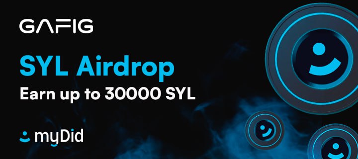 New Airdrop: MyDid App
Reward: 30,000 SYL tokens
Distribution date: after end

🔗Airdrop Link: gafig.ch/airdrop.html

-  Join the myDid community
-  Download the myDid app on Android or iOS
- Complete your profile and take part in challenges to maximize your rewards