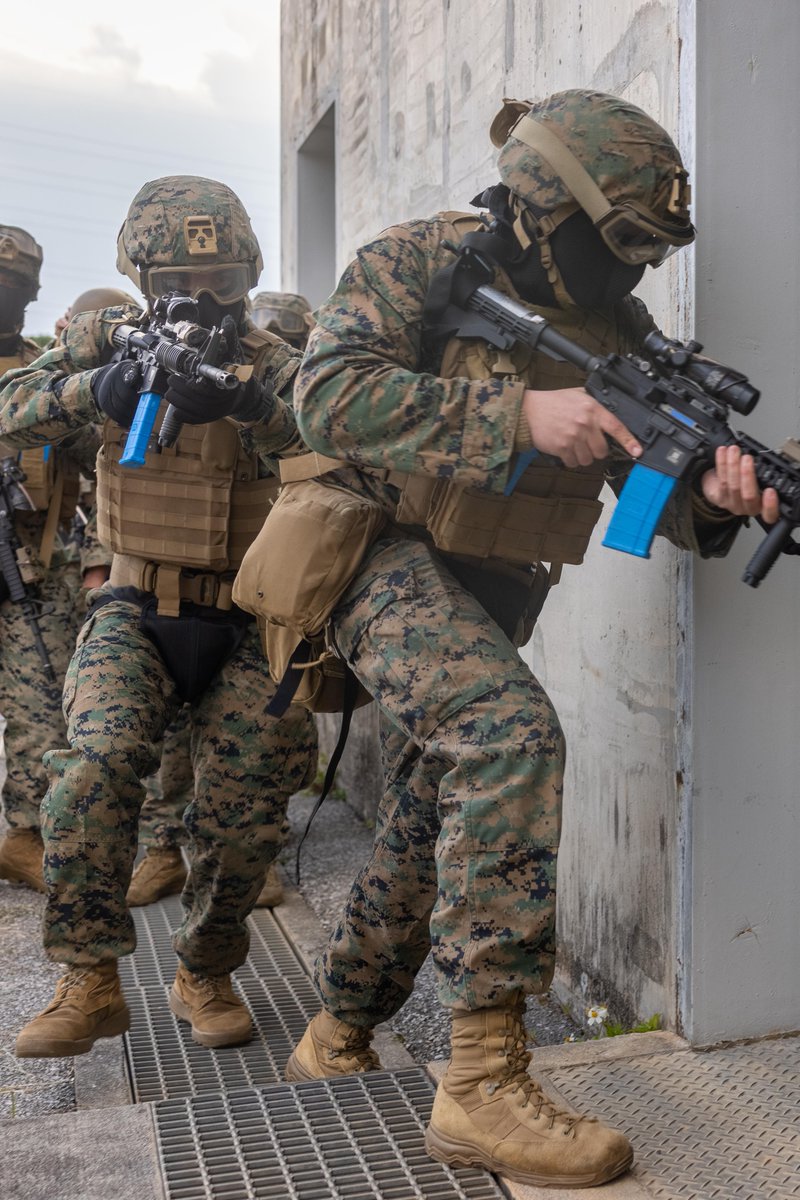 #Marines with <a href="/3d_Marine_Div/">3d Marine Division</a>, conduct close quarters tactics training on Camp Hansen, Okinawa, Japan, Feb. 5, 2025.